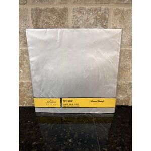 VTG Silver WRAPPING PAPER GIFT WRAP‎ SILVER American greetings